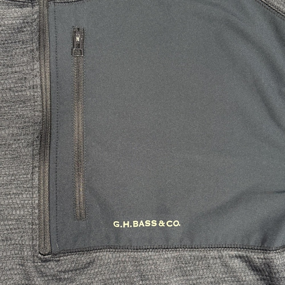 G.H. Bass & Co Pullover Mens XL Blue Fleece 1/4 Zip Chest Pocket Sweatshirt - Picture 3 of 14